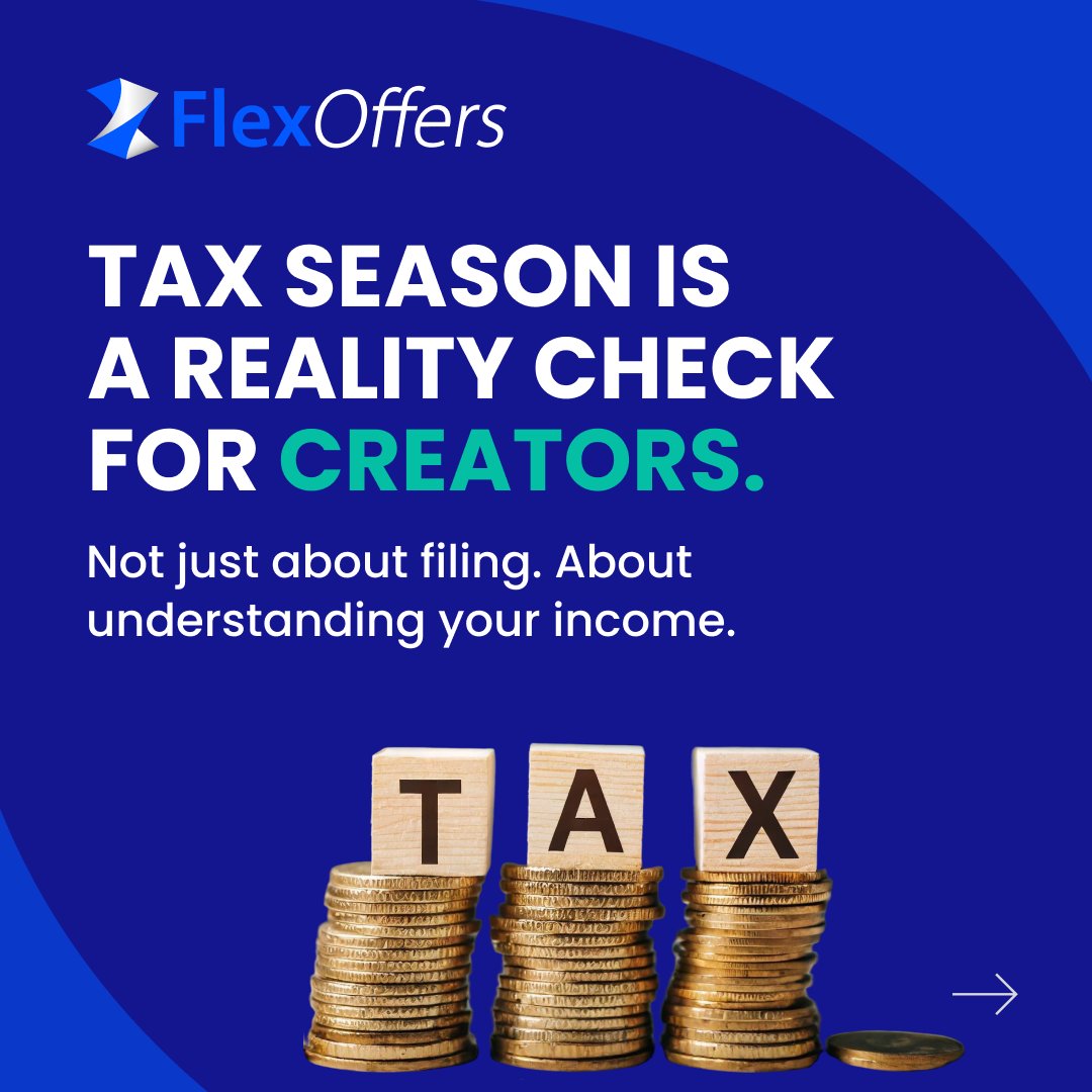 Tax season reveals which income streams work and which don’t, helping creators plan Q2 with fewer surprises. 

Use this time to prep the smart way.

Swipe to learn more. 

#flexoffers #partnermarketing #taxseason #influencers #creators