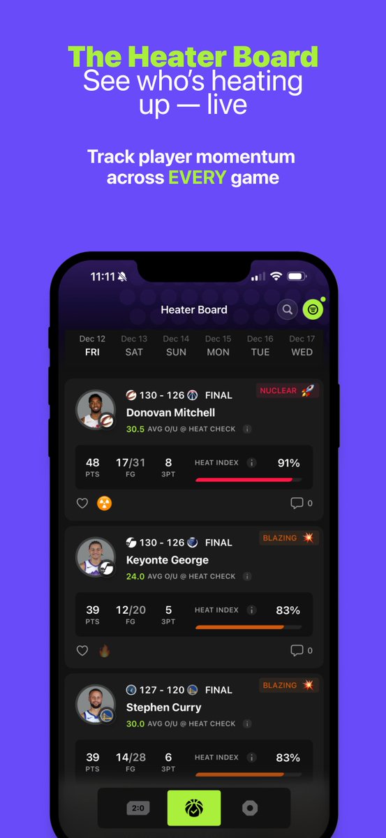 HeatCheckAi's tweet photo. HEAT CHECK IS LIVE IN THE iOS APP STORE! Download Today! https://t.co/UIvuWOyNAS