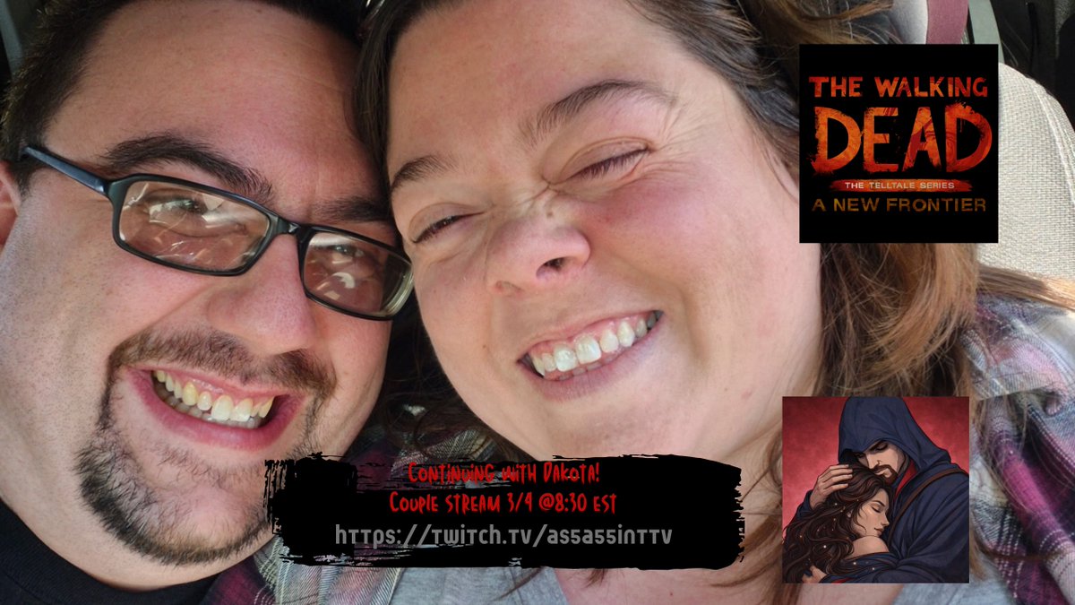 Assa55inK1ng's tweet photo. Continuing The Walking Dead tonight everyone! Hope to see you all there!
#as5a55inttv #Brotherhood #twitch #twitchaffiliate #TWDGNewFrontier #firstplaythrough #fyp #HorrorStreamers #CouplesThatGame #NoSpoilersNoBackseating https://t.co/fpwiZ9cHYO