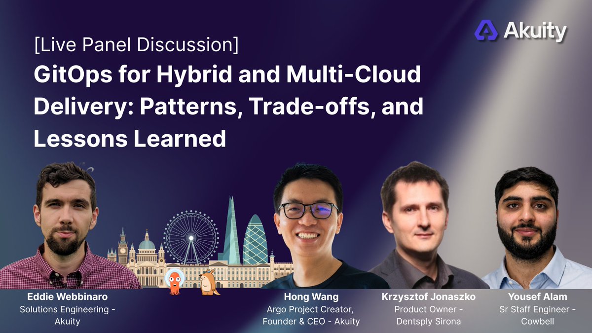 akuityio's tweet photo. #GitOps wins when you can measure outcomes. ๐ฏ
In our run-through, Cowbell shared a big drop in deployment-related incidents after moving off fragile scripts w/#ArgoCD. ๐
@DentsplySirona + @CowbellCyber + Akuity at #DevOpsLive London tomorrow! ๐ฌ๐ง
๐ https://t.co/PNdhlqeo0M https://t.co/cBqAKrFRFp