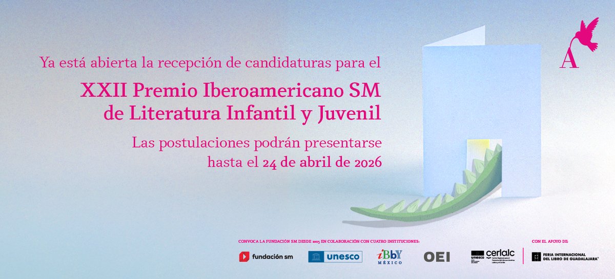 UNESCOMexico's tweet photo. 📚Postula tus candidatos y candidatas al Premio Iberoamericano @FundacionSMmx de Literatura Infantil y Juvenil, que distingue carreras consolidadas en la literatura. 
➡️Bases: https://t.co/mVZxDQlrFI https://t.co/JcVPDZ7xQN