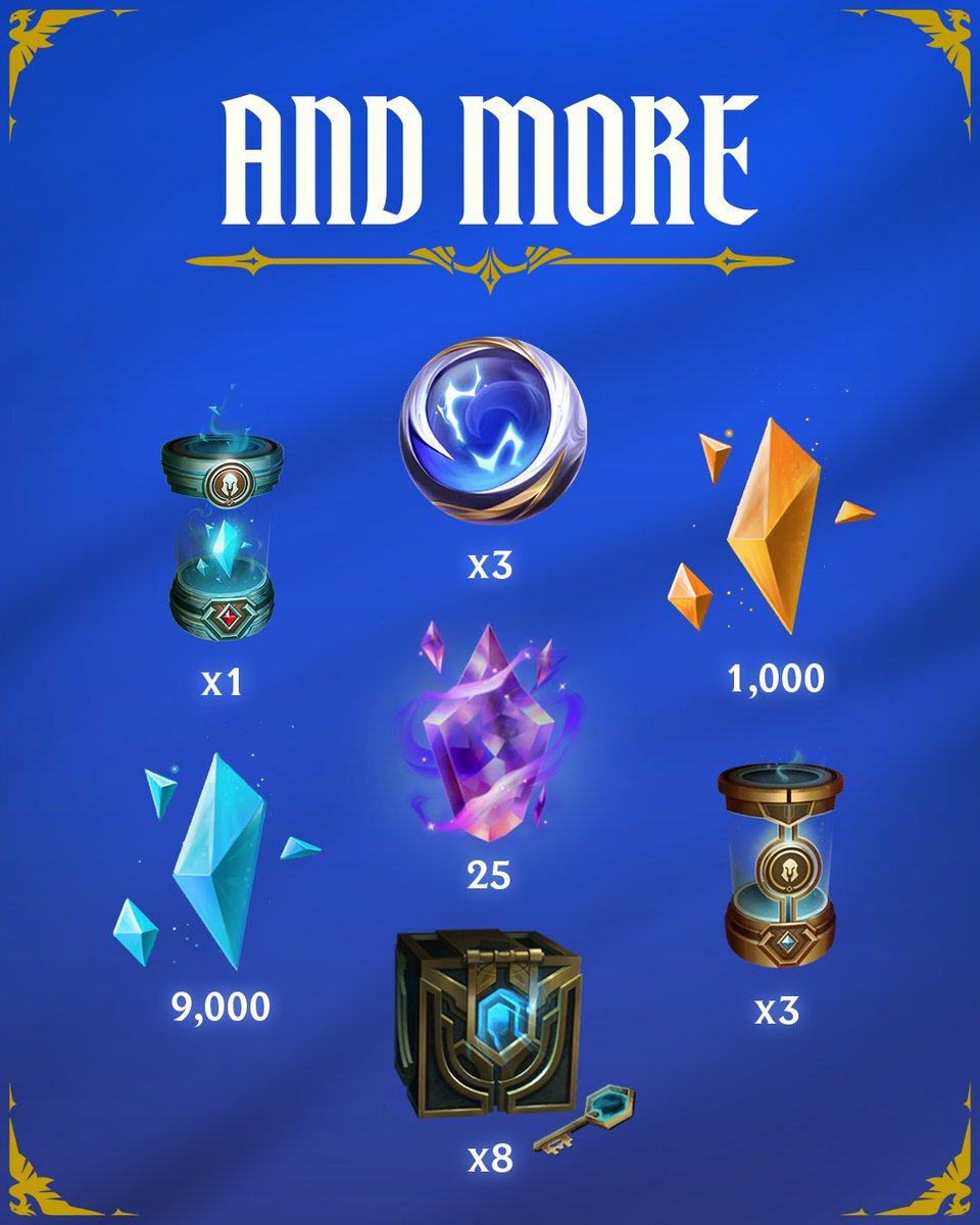 O Passe para o 2° Ato da 1° Temporada de 2026 já está disponível! ⚔️

Conteúdo
-» Sona Réquiem de Prestígio
-» Xerath e Maokai Petricita Corrompida
-» Ícones, Emotes, 25 Essências Míticas, 3 Orbes e outros Espólios

Ficará disponível até 29 de Abril