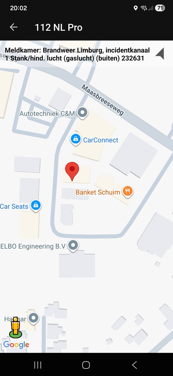 Gaslucht buiten bij Maasbreeseweg in Panningen