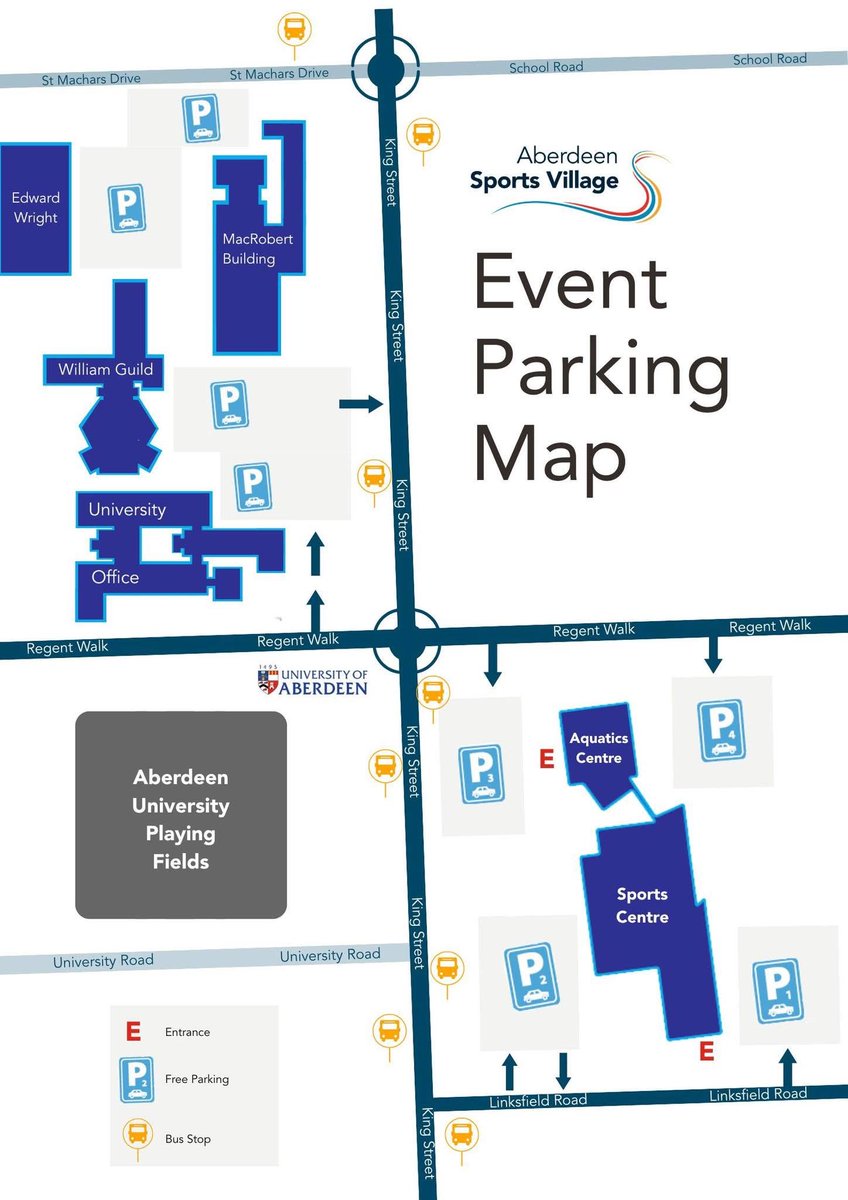 SASANorth's tweet photo. ASV will be very busy this weekend as Netball Europe will be hosted at the same time as our @SASANorth Age Group Championship Round 2. Please be advised that parking at University of Aberdeen is available all weekend as an alternative to ASV. See below! #NDMeets https://t.co/81ehXW6fk4