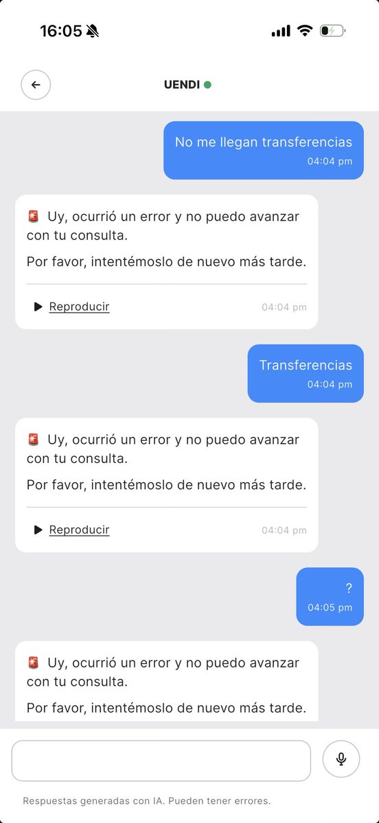 Osmi_m's tweet photo. Buenas @uenopy no puedo comunicarme, no puedo recibir transferencias sin embargo el débito del emisor se realizó https://t.co/kGZ1mmeUA2