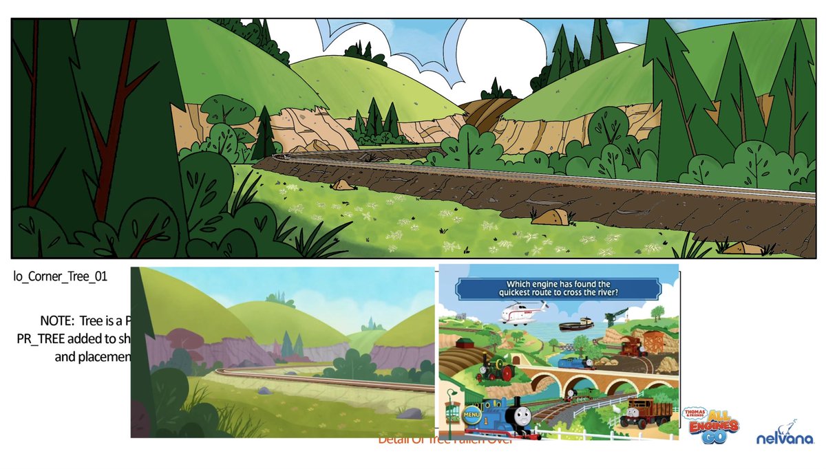 Did a little experiment and tried coloring in one of those AEG background concept sheets but with colors picked from the Coatimundi art style

And ohmy god it looks so much better. AEG has such boring ass colors