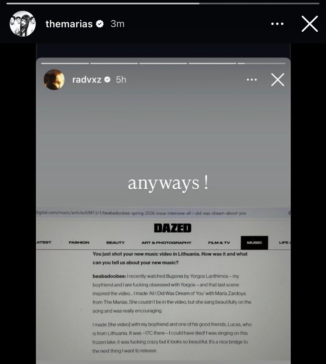 The Marías Updates tweet media