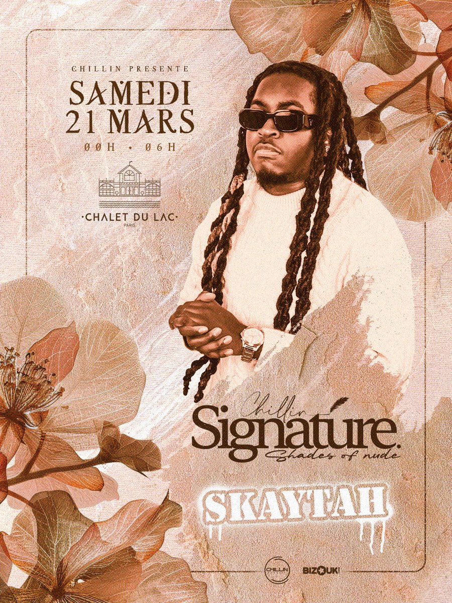 « Vous connaissez déjà »🎤 - <a href="/DjSkaytah/">TAH TAH</a> voice !
Retrouvez le à la Signature Shades of Nude le 21 Mars ! 

🎟️Préventes et tables disponibles sur Bizouk
🔗Lien : my.bizouk.com/chillin-signat…