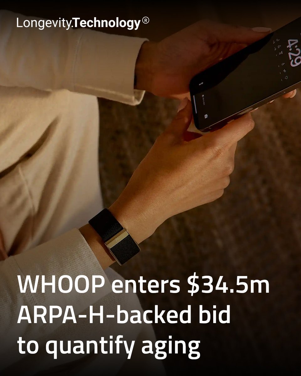 WHOOP joins $34.5 million initiative to develop the first FDA-grade Intrinsic Capacity score to predict healthspan.

longevity.technology/news/whoop-ent…

#longevity #Wearables #HealthMetrics #ARPAH #Biomarkers