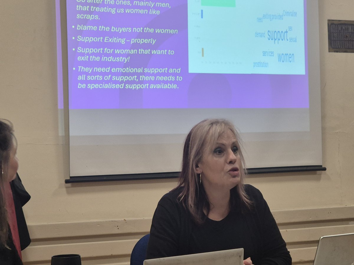 Next up in our public meeting on women in Scotland's criminal justice system is Linda Thompson from the Women's Support Project, speaking on the links between poverty, vulnerability and sexual exploitation in the criminalisation of women.