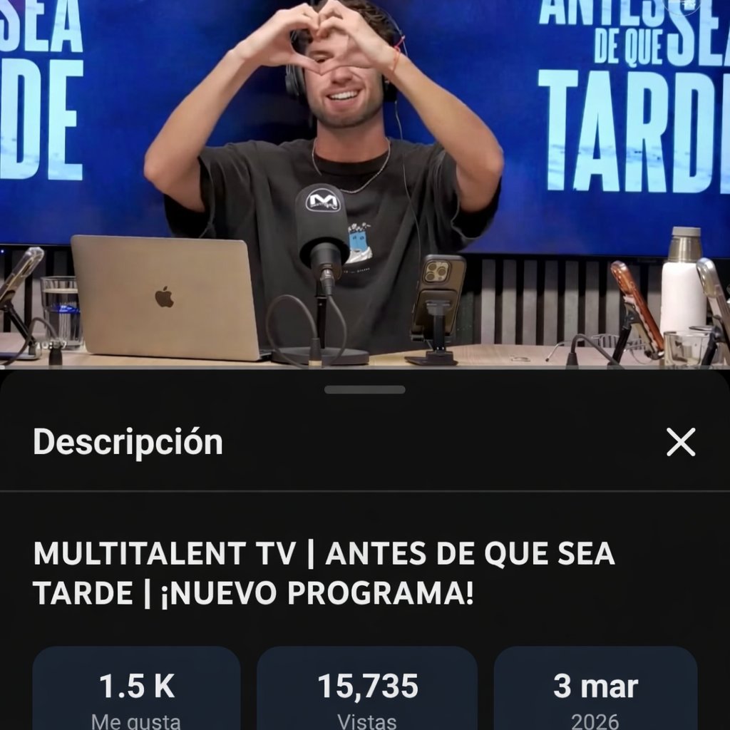 La primera transmisión de Tato como conductor del streaming #ADQST superó las 15.000 visualizaciones en solo 24 horas 👏🏻 #TatoAlgorta