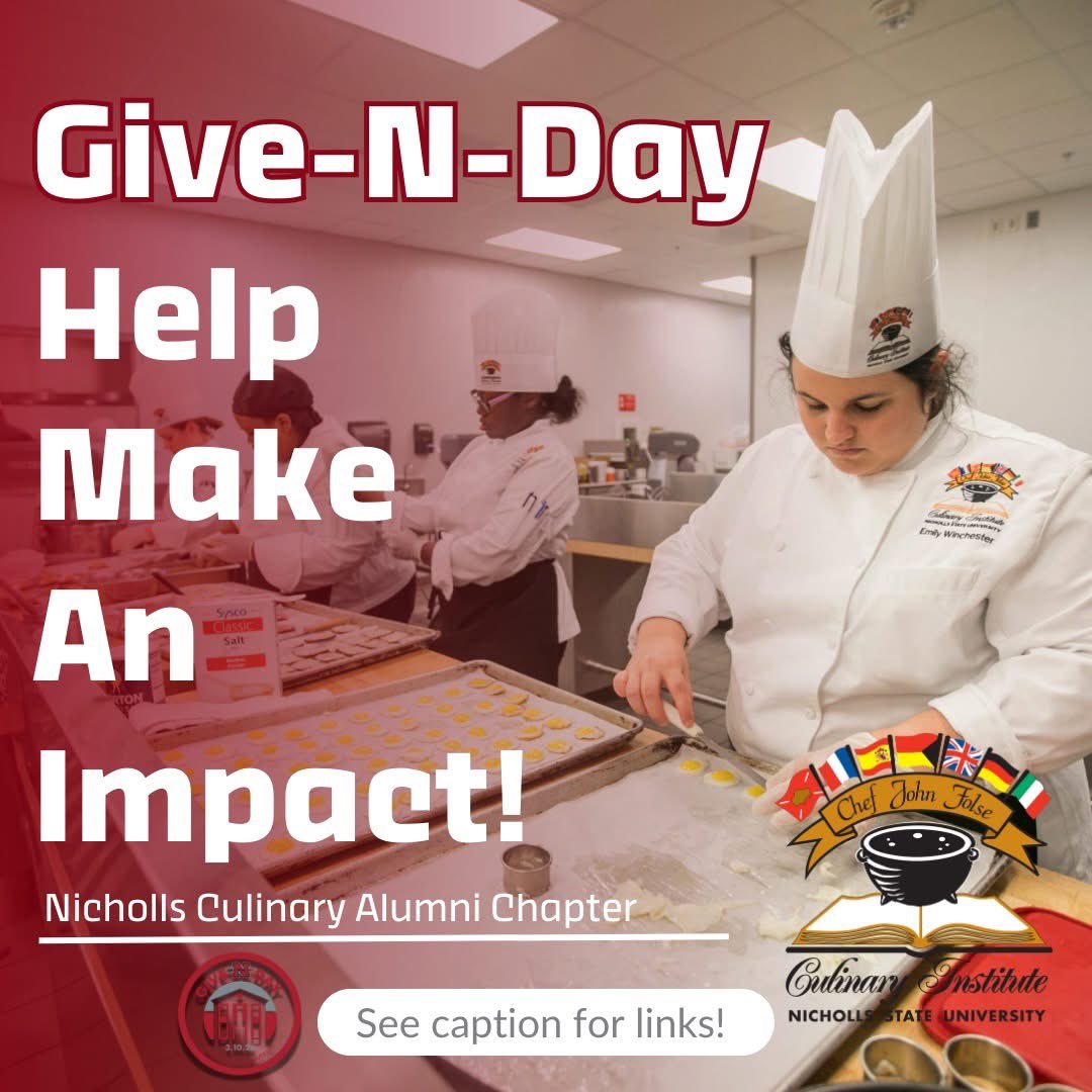 BryceSilvio's tweet photo. https://t.co/aaQ4KHqPAn

#giveNday #nicholls #nichollsculinary #nichollsculinaryalumni 

@GiveNicholls https://t.co/4KUGcTYMok