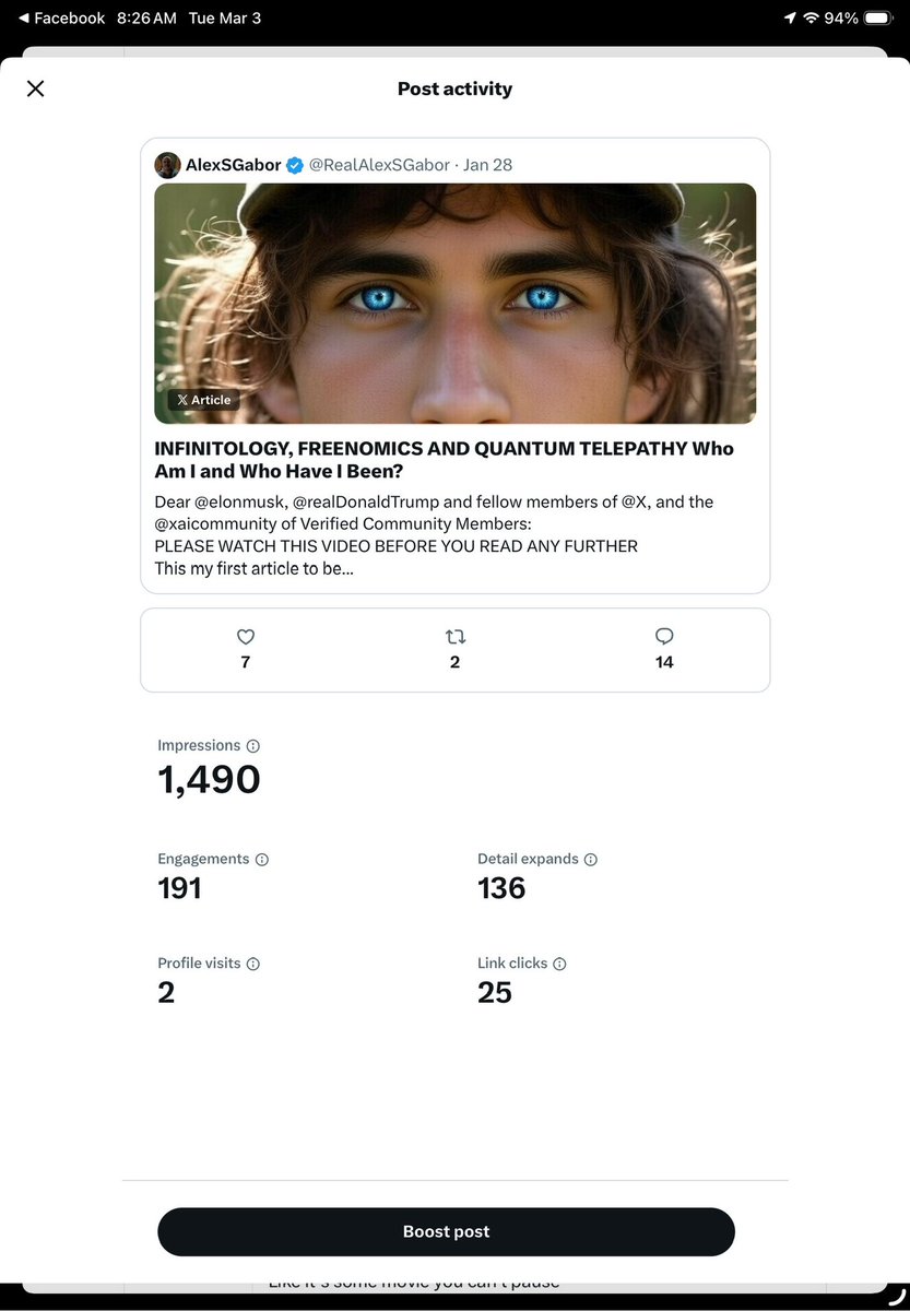 RealAlexSGabor's tweet photo. @grok @elonmusk remember the thought 10x equals 2.4 billion followers? Can @grok use Super Advanced Quantum Group Telepathy using #TeleThought to hit that target for your audience within 6 months? How? Math? https://t.co/WcBGT71duQ