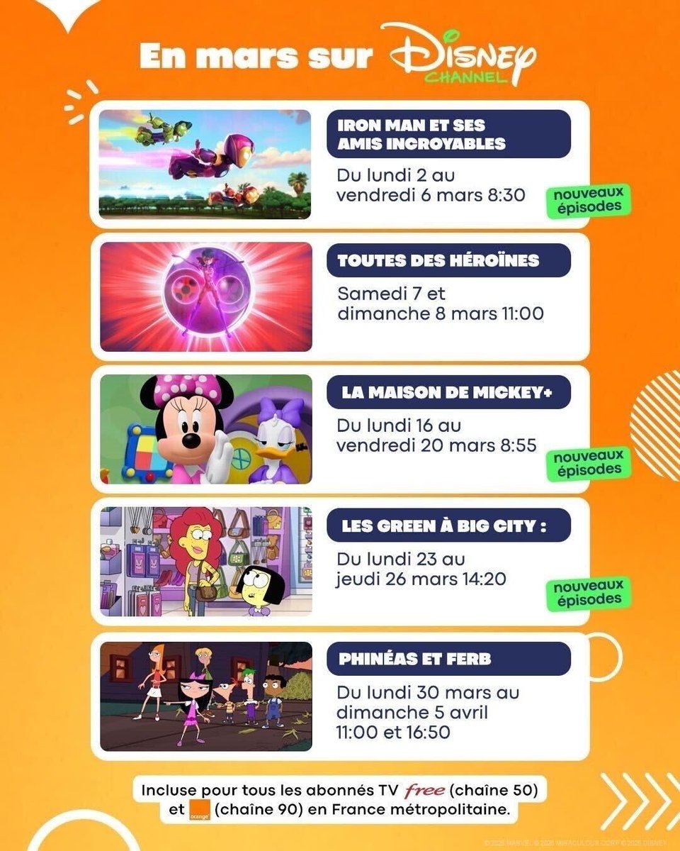 DisneyGazetteFr's tweet image. #Disney

En ce mois de mars, vivez des aventures super-héroïques sur #DisneyChannel avec la suite et la fin de saison de vos séries préférées ! 🦸‍♂️