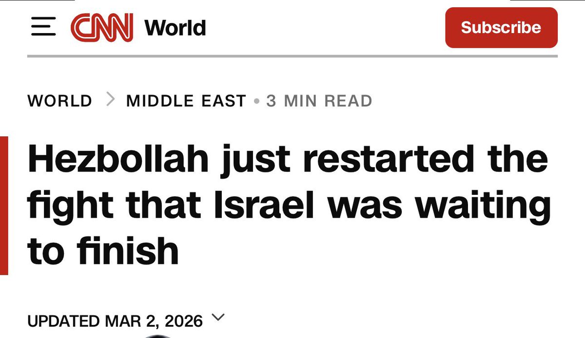 “Restarted”??

Israel has carried continuous attacks on Lebanon since the so-called ceasefire began, without ever fully withdrawing from Lebanese territory.

What is this headline <a href="/CNN/">CNN</a>?