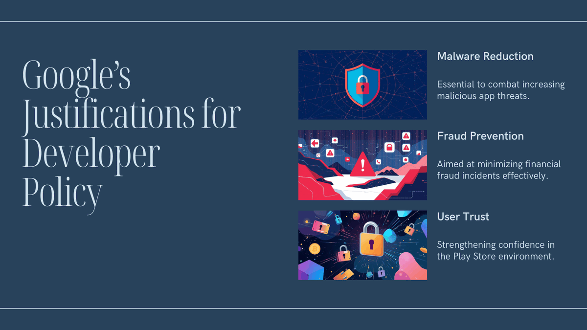 GavelCode's tweet photo. 📱 Google’s new Android developer ID rules spark backlash from 40+ privacy groups.

The clash: platform security enforcement vs. developer anonymity.

#PlatformRegulation #DigitalRights #AppStorePolicy #PrivacyLaw #TechGovernance #CodeGavel https://t.co/HPXVqKjtTh