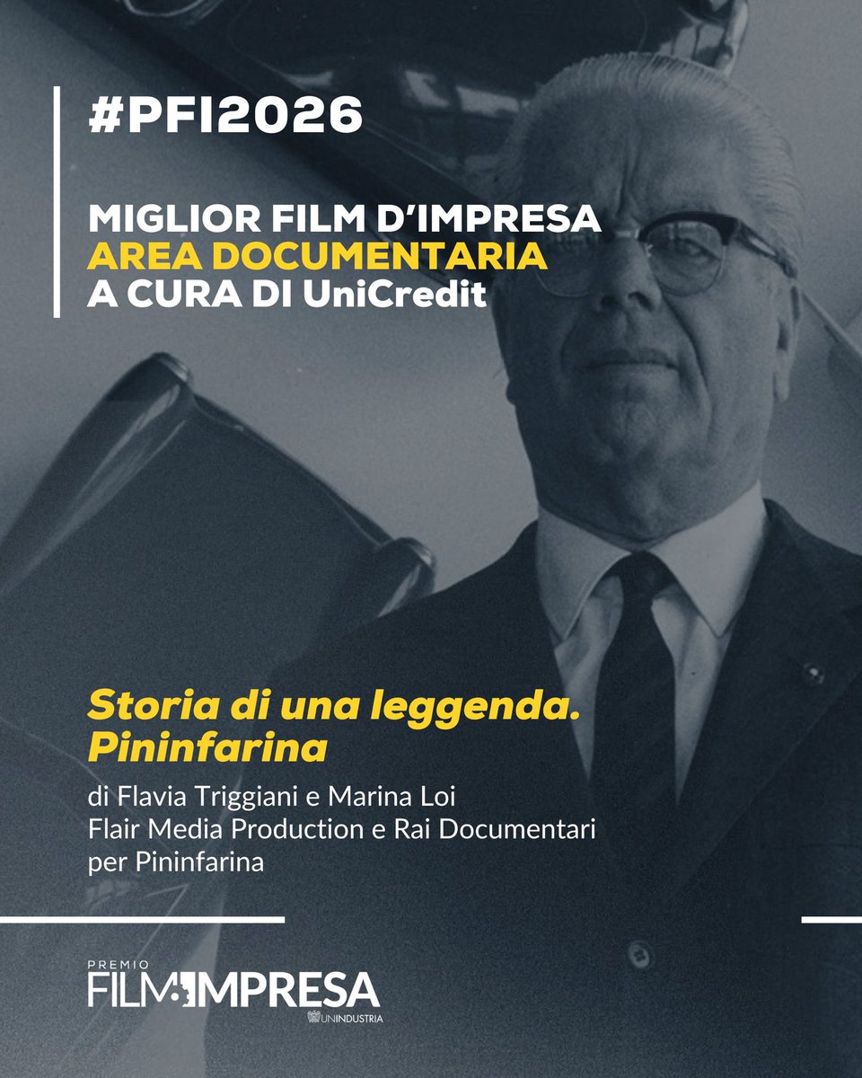 PininfarinaSpA's tweet photo. “Story of a Legend. Pininfarina” wins the 2026 Film Impresa Award as Best Corporate Documentary 2025🏆
A powerful tribute to nearly a century of creativity, innovation and Italian industrial excellence, directed by Marina Loi and Flavia Triggiani and coproduced by Rai Documentari https://t.co/KFVQfVX8Ey
