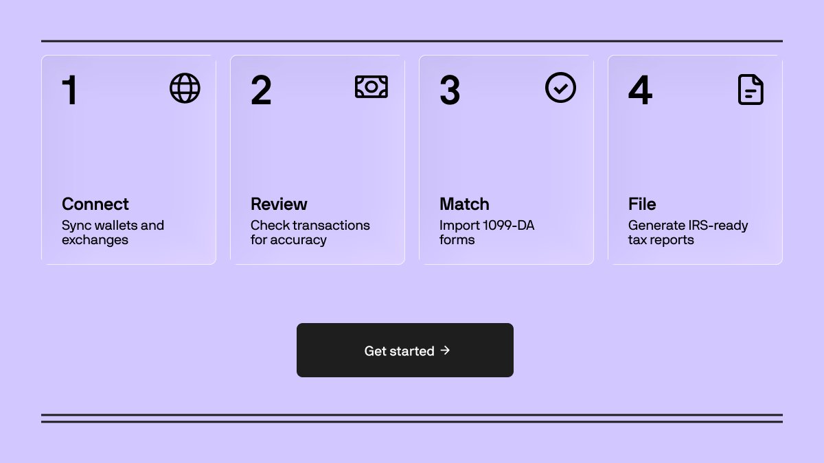 The tax deadline is starting to creep up.

The good news is CoinTracker's 4-step flow gets most users done in ~15 minutes.

1. Connect wallets
2. Review transactions
3. Match your 1099-DA
4. Generate tax reports

New this year: exchanges are issuing 1099-DAs to the IRS.