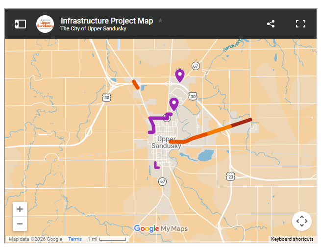 uppersanduskyoh's tweet photo. The City has launched a new interactive Infrastructure Project Map to improve transparency and keep residents informed.

View active, upcoming &amp; completed projects:
 https://t.co/cyoOGwb7hw

#UpperSandusky #ExperienceUS https://t.co/Zf4Mbz6HI1