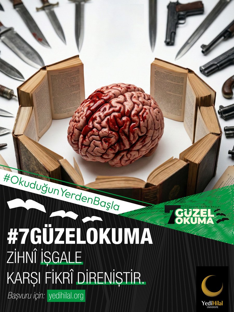 dpuyedihilal's tweet photo. Zihni işgale karşı fikri direniştir.            Başvuru için: https://t.co/1JlM7zCqd2          #7GüzelOkuma       #OkuduğunYerdenBaşla https://t.co/sKZ9tmQMAH