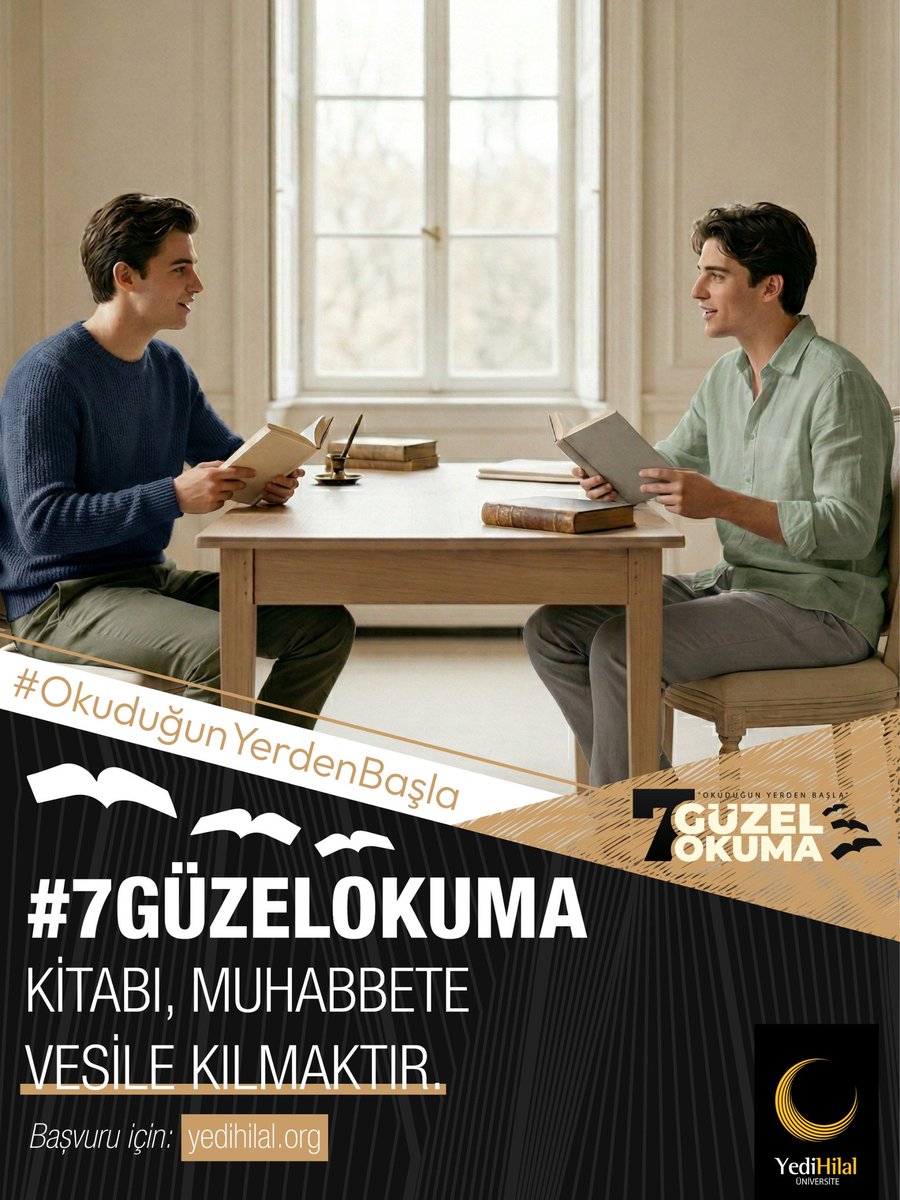 dpuyedihilal's tweet photo. Kitabı, muhabbete vesile kılmaktır.        Başvuru için: https://t.co/1JlM7zCqd2         #7GüzelOkuma          #OkuduğunYerdenBaşla https://t.co/qgUw0eiqxj