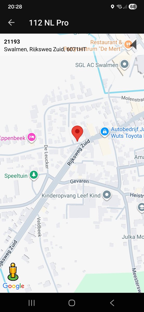 Inzet Ambulance op Rijksweg Zuid in Swalmen