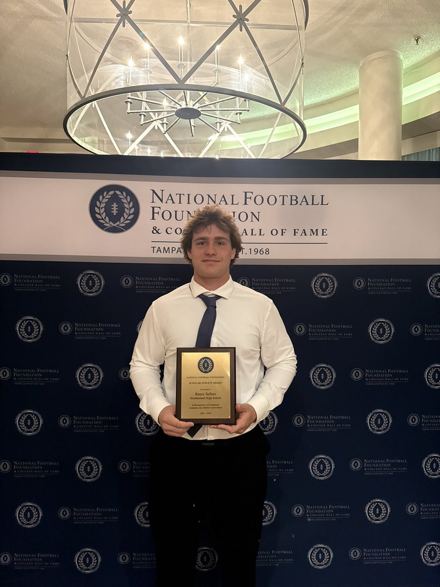 reecesellers_9's tweet photo. I am blessed to be honored at the National Football Foundation Awards Ceremony, and inducted into the NFF Hall Of Fame for my Academic and Athletic achievement. Thankful for everyone who nominated me and supported me along the way!!
@SteinbrennerFB @juanlong9 @Coach_Boggs23 @BradKRicha88 @IcemanII_ @CoachJoseJJord1 @Coach_D_Mac @CoachFam @coachshields