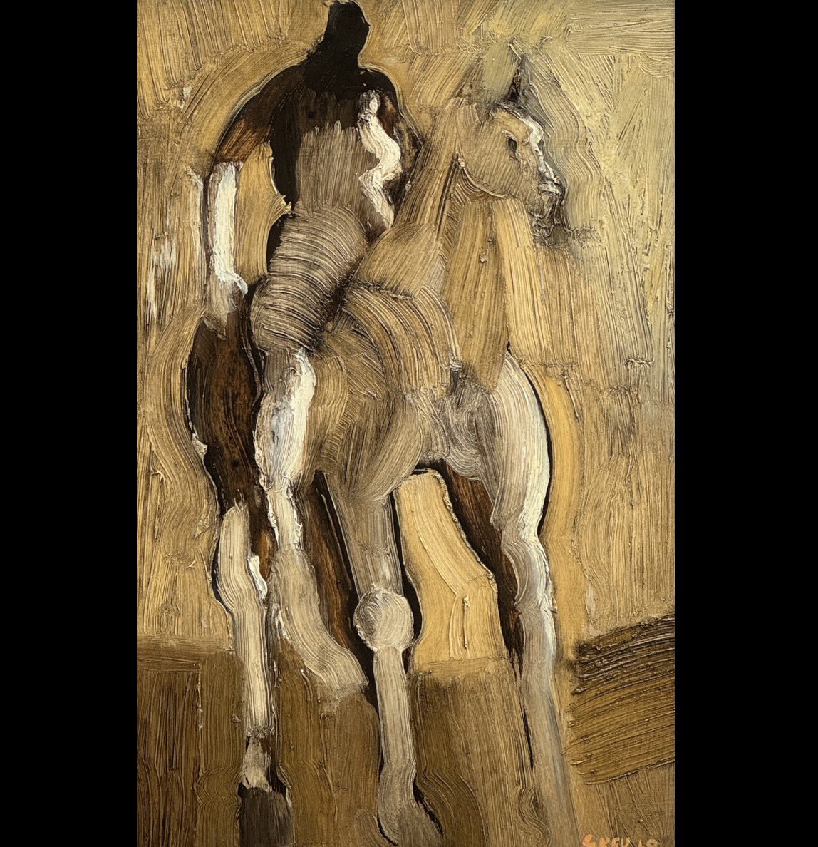 gallerycheshire's tweet photo. New In:
Horse &amp; Rider painted in 1968 by Geoffrey Key.

#geoffreykey #northernart https://t.co/X8ucwDs15e