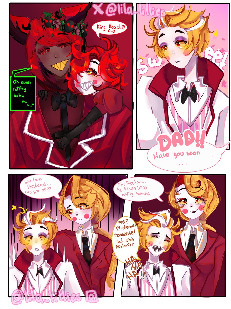 Lila_lillies's tweet photo. 📻🍎 (pt1 ?) 
.
.
.
.
#AlastorHazbinHotel #LuciferHazbinHotel #radioapple #Bambilu #CharlieMorningstar https://t.co/DNj2HTBKG8
