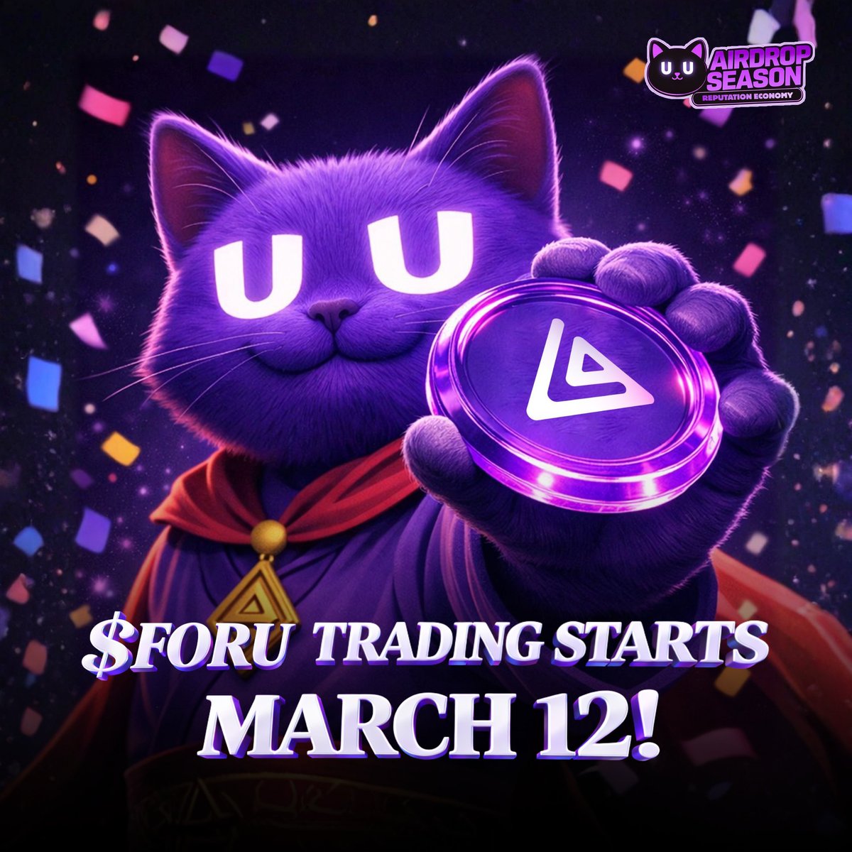 Nini_jay001's tweet photo. 12 March 2026, 12:00 UTC, $FORU is live for trading.

Those who stayed active, built their Identifi Score, and evolved their Uwumon now see their efforts turn into real liquidity. @foruai is making participation count.

And this is just the beginning.
https://t.co/UhOIlgJKqx https://t.co/50EmAifAth