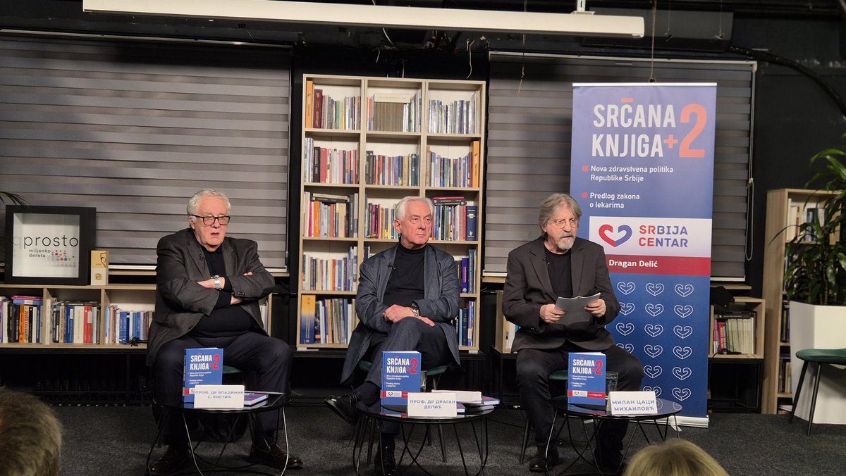 prof. dr Delić je predstavio večeras „Srčanu knjigu 2“ – dopunjen predlog nove zdravstvene politike Srbije.

Na promociji su, pored autora, govorili akademik prof. dr Vladimir Kostić i glumac i pisac Milan Caci Mihajlović.