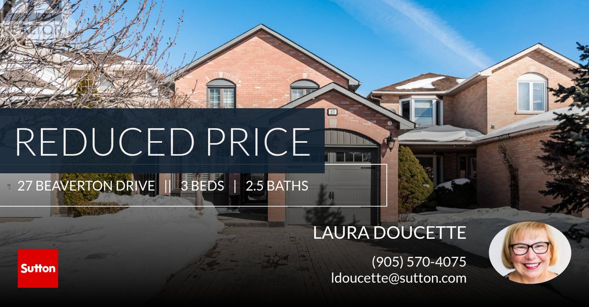📍 Reduced Price 📍 This recently reduced home at 27 Beaverton Drive in Hamilton (butler) won't last long, so, don't wait to set up a showing! Reach out here or at (905) 570-4075 for more infor... lauradoucette.sutton.com/showcase/27-be…