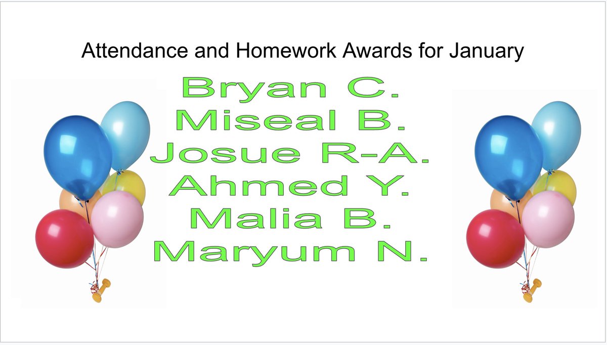 We are all proud of these hard-working Attendance and Homework Champions for their achievement!