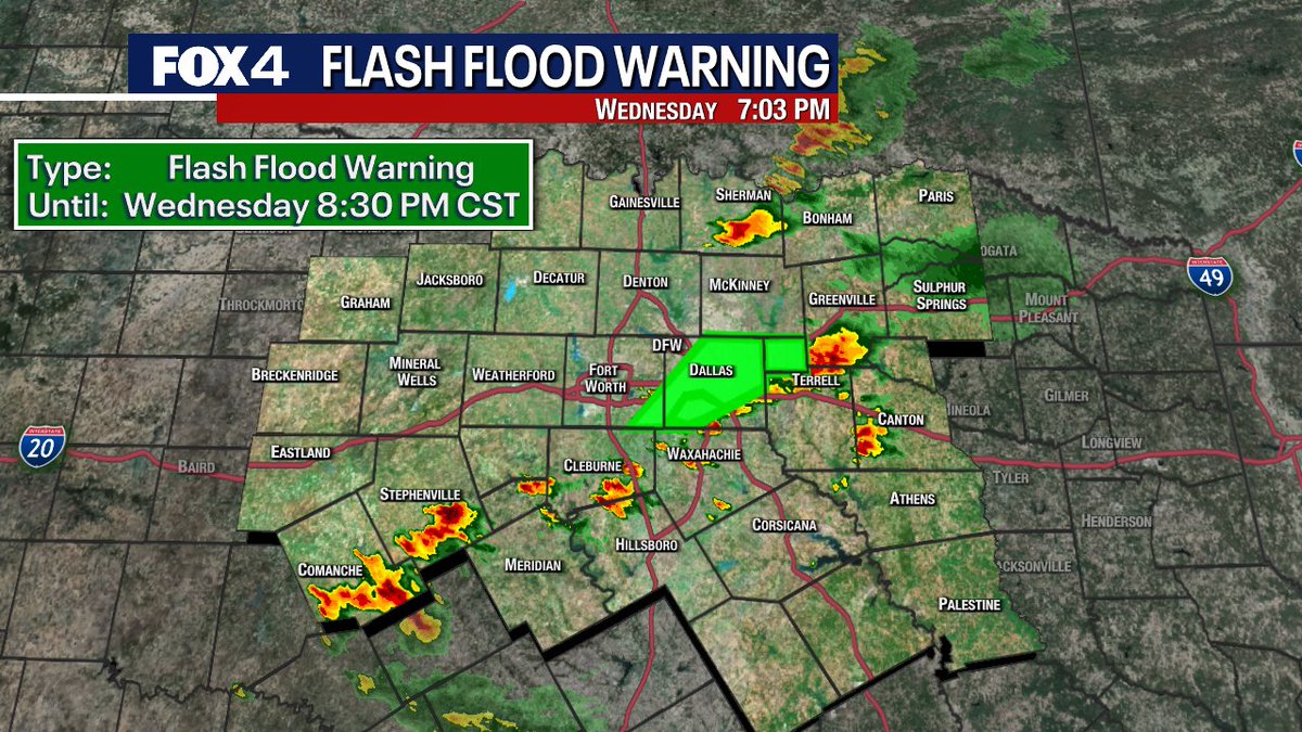 A Flash Flood Warning has been issued for parts of the Fox 4 Weather ...