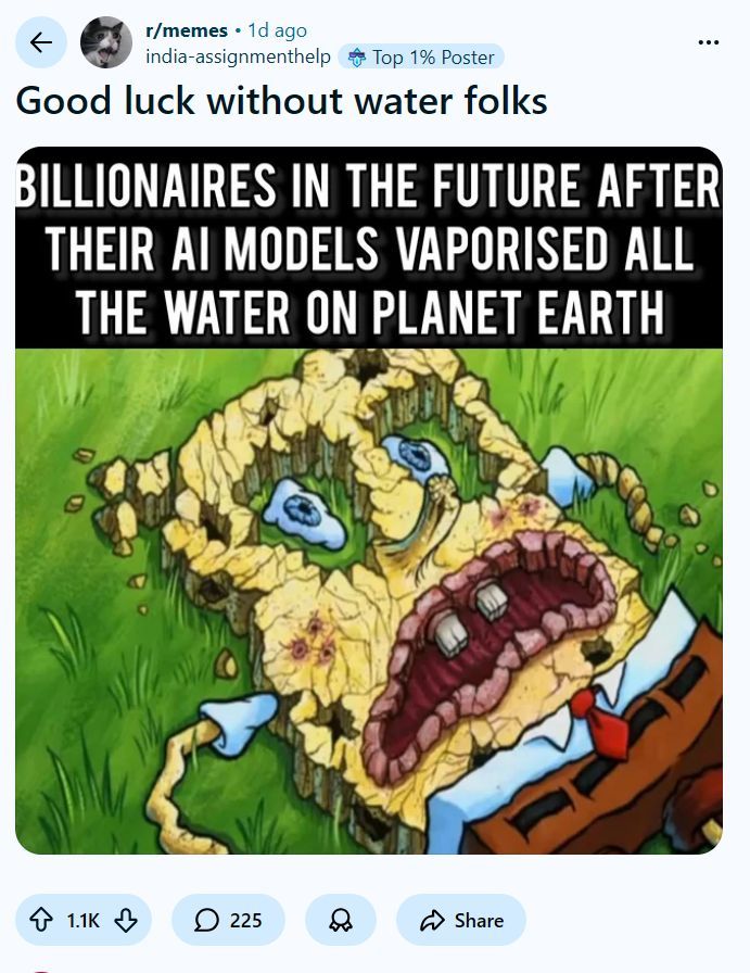 Redditor thinks evaporating water makes it disappear.