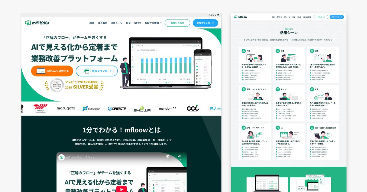 AIで見える化から定着まで業務改善プラットフォーム『mfloow （エムフロー）』 tweet media