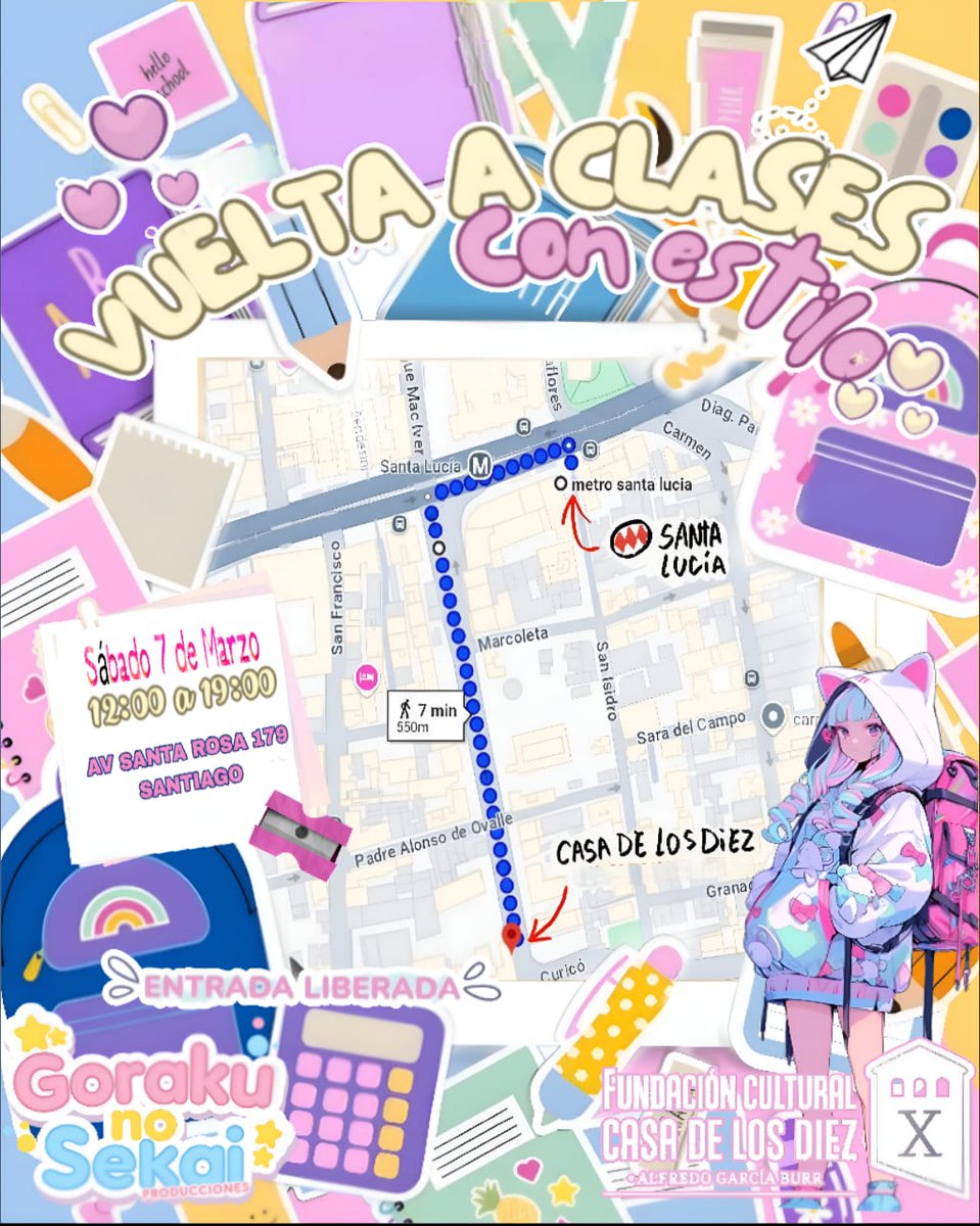 Este sábado 7 de marzo estaré participando en esta feria de ilustración, a pasos del metro Santa Lucía, Santiago de Chile 🇨🇱💖
