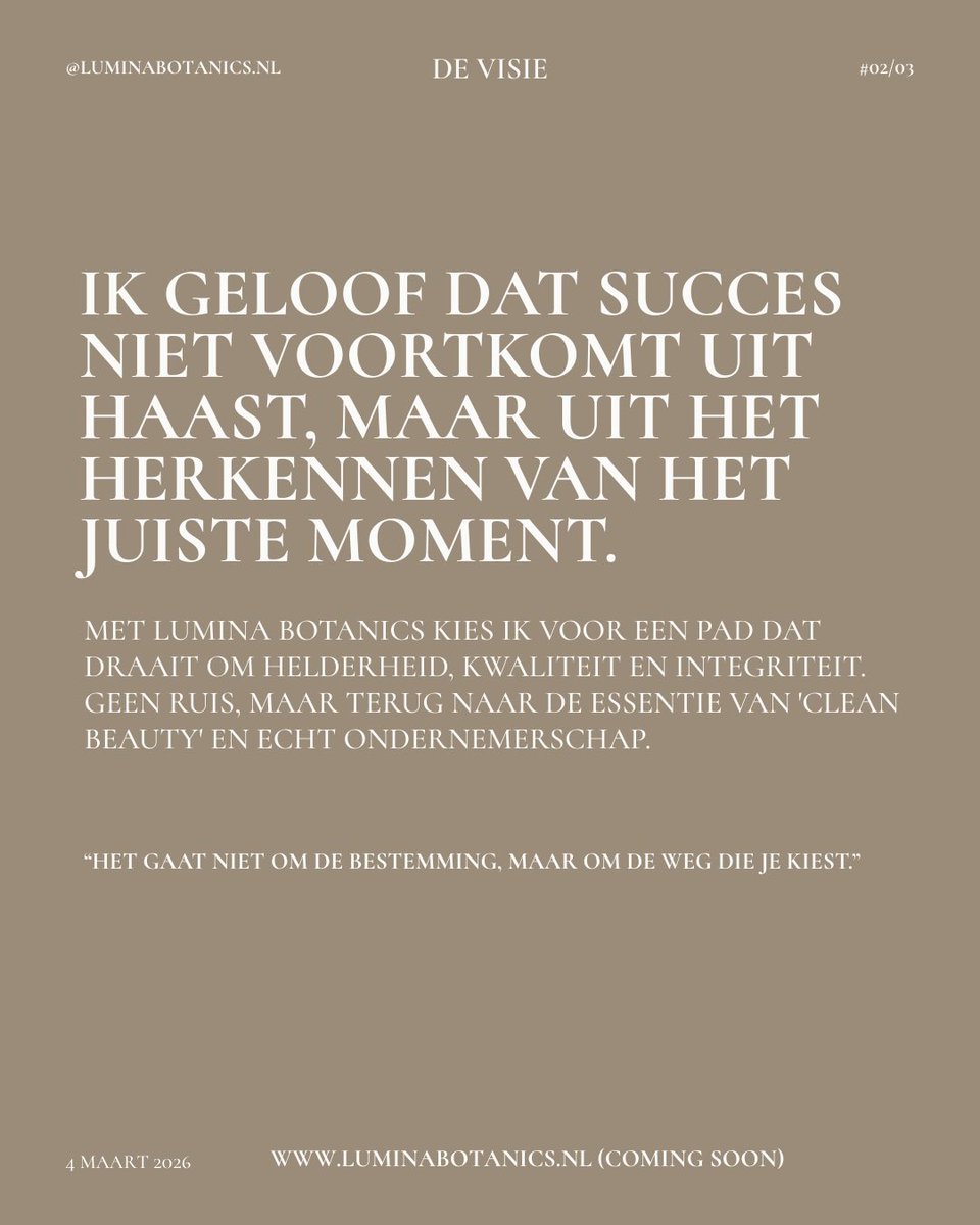 MandydeB's tweet photo. Pioniers gezocht: Bouw mee aan de Lumina Botanics community 🌱
Stel je voor: mei 2026. Een internationaal beauty- en wellnessmerk met decennialange expertise in clean beauty lanceert in Nederland en België. En jij stond aan de basis.

Dat is precies wat wij aanbieden aan een kleine groep gedreven mensen die nu de stap willen zetten.

Geen gouden bergen — dat beloven we je niet. Succes is altijd het resultaat van jouw eigen inzet. Wat we wél bieden is een eerlijk affiliate model, dropshipping zonder voorraadrisico, en een aantrekkelijke winstmarge op elke bestelling.

Of je nu starter bent of al ervaring hebt met social selling of affiliate e-commerce — wat telt is jouw drive.

Dierproefvrij. Europese kwaliteitsnormen. Clean beauty. En een community die je écht ondersteunt.

Herken jij jezelf hierin?
Stuur ons een persoonlijk bericht met het woord "PIONEER" en we nemen binnen 24 uur contact met je op. 👇

#CleanBeauty #AffiliateBusiness #LuminaBotanics
