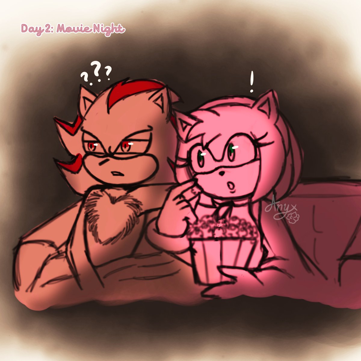 I wonder what movie they're watching #shadamyvalentinesweek2026 #shadamy 💗🖤