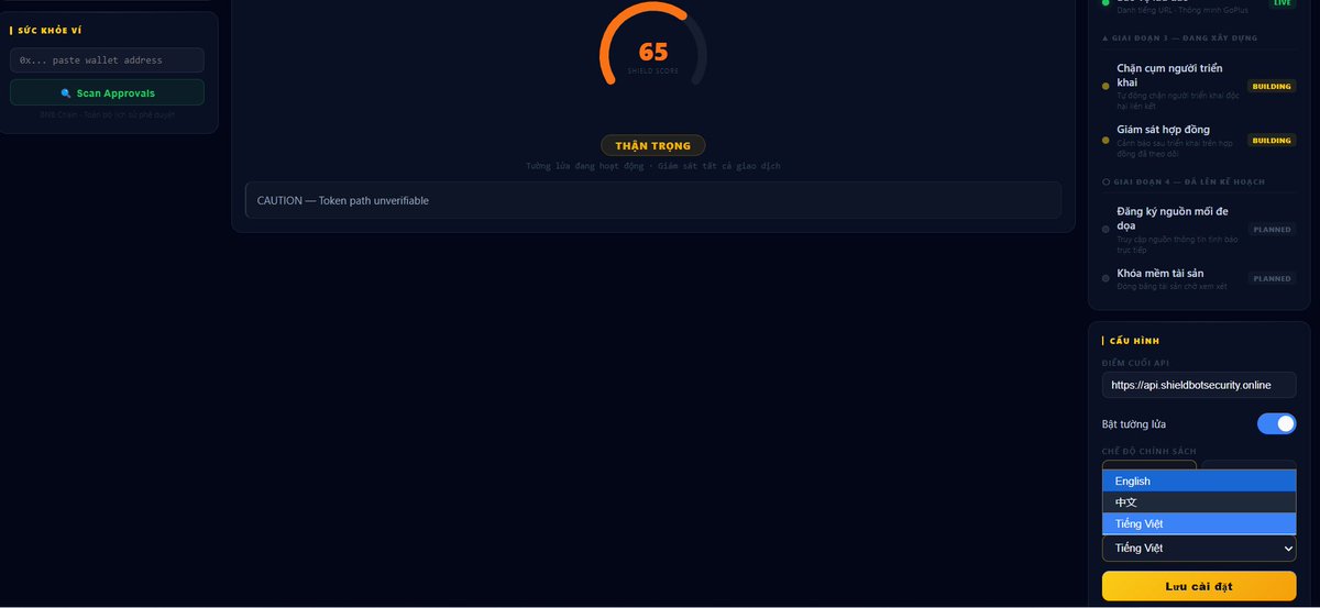 shieldbot_'s tweet photo. Some communities don't just use an ecosystem. They carry it.

The Chinese and Vietnamese communities have been the backbone of BNB Chain since the beginning — the traders, the builders, the believers who showed up before it was popular.

You carried the chain. We've got your wallet.

ShieldAI v1.0.9 is coming for them.

Full native support across every warning, every overlay, every blocked transaction.

Your language. Your protection.

感谢您的支持。 Cảm ơn sự ủng hộ của bạn.
@BNBCHAIN #BNBChain