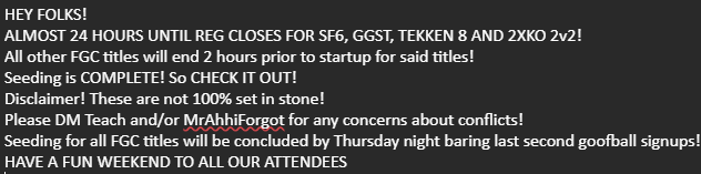 AtlanticFGC's tweet photo. HAVE FUN THIS WEEKEND!
PEEP THE BRACKETS!
DRINK SOME FREE REDBULL!
TomorrowLAN 2026 gonna be a BLAST!
https://t.co/xQkGaGmSvu https://t.co/ZyX5ZdzleF