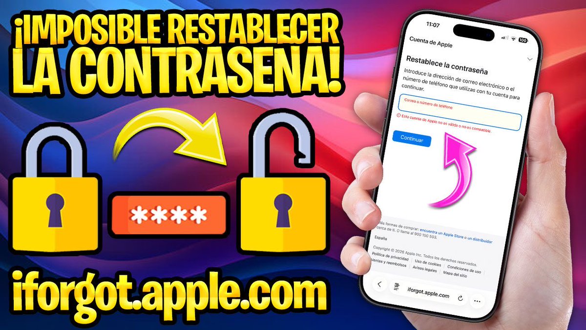 😤 iforgot.apple.com no funciona y no puedes usar tu iPhone?

Cuando el método oficial falla empieza la frustración, pero hay formas reales de solucionarlo.

Te muestro qué hacer para recuperar el acceso sin perder horas intentándolo 🔓

VER VIDEO 🎥 youtu.be/QKqNVsC9XSo