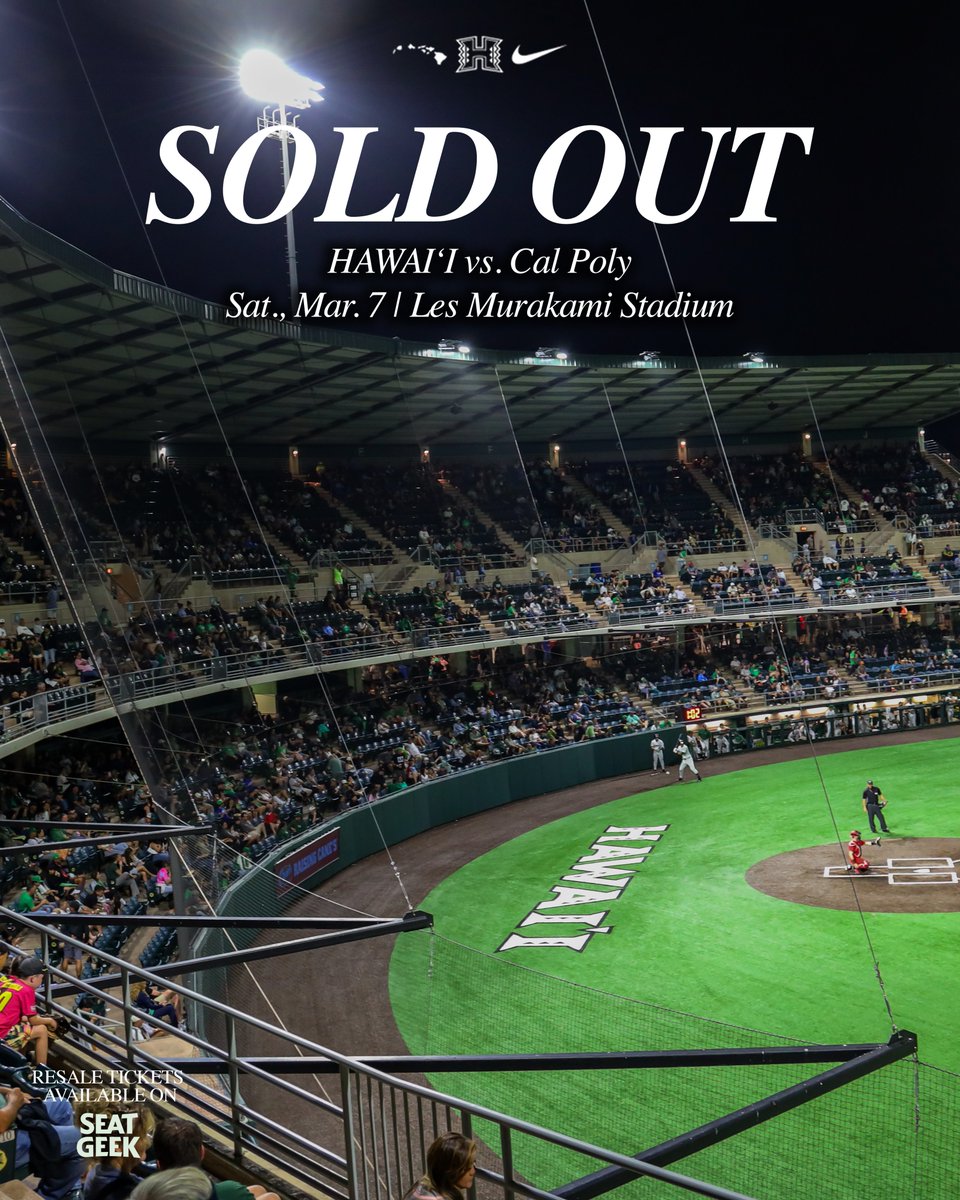 HawaiiBaseball's tweet photo. It's gonna be another Sold Out Saturday ๐ค
#GoBows https://t.co/gPSCS7iXsP