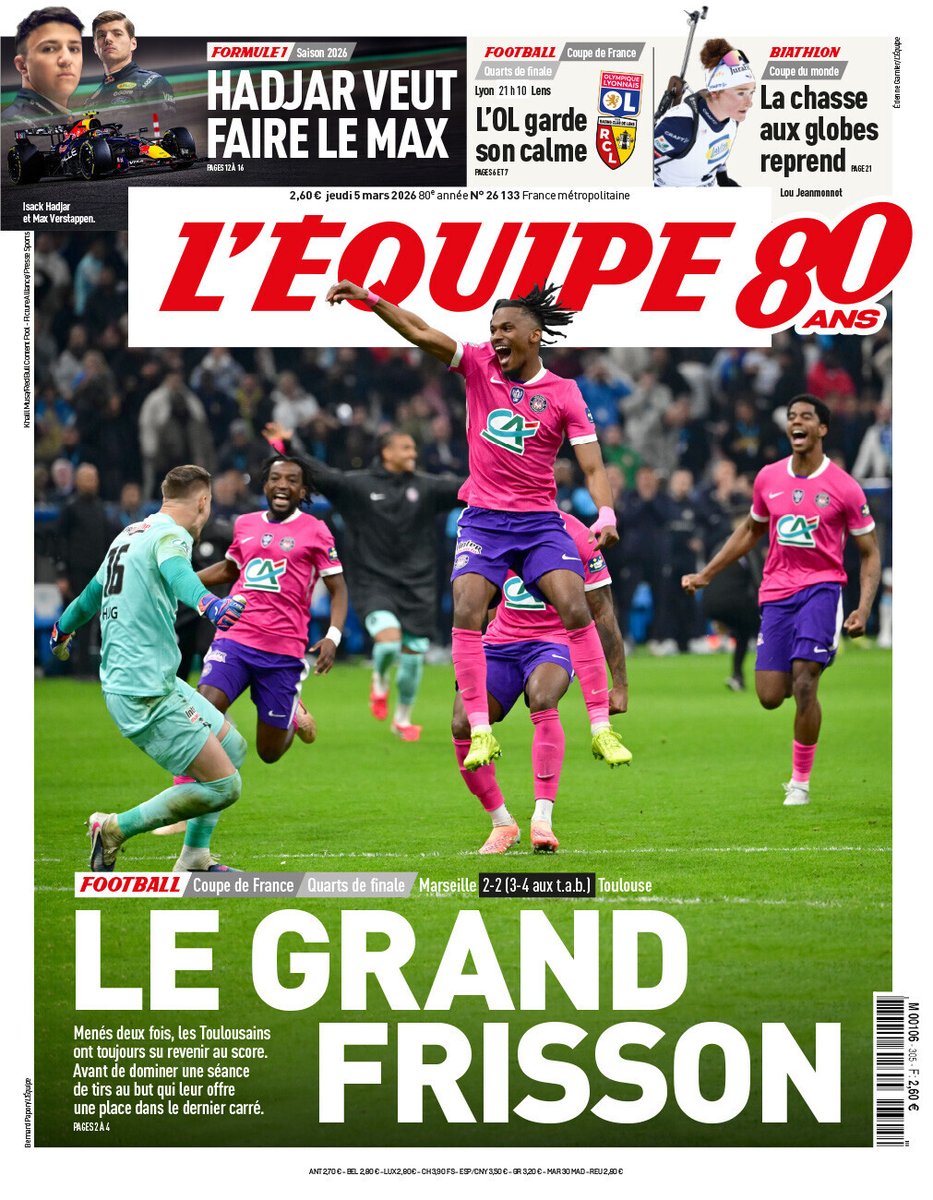 "Faire la Une de <a href="/lequipe/">L'Équipe</a> ... " 😏😈