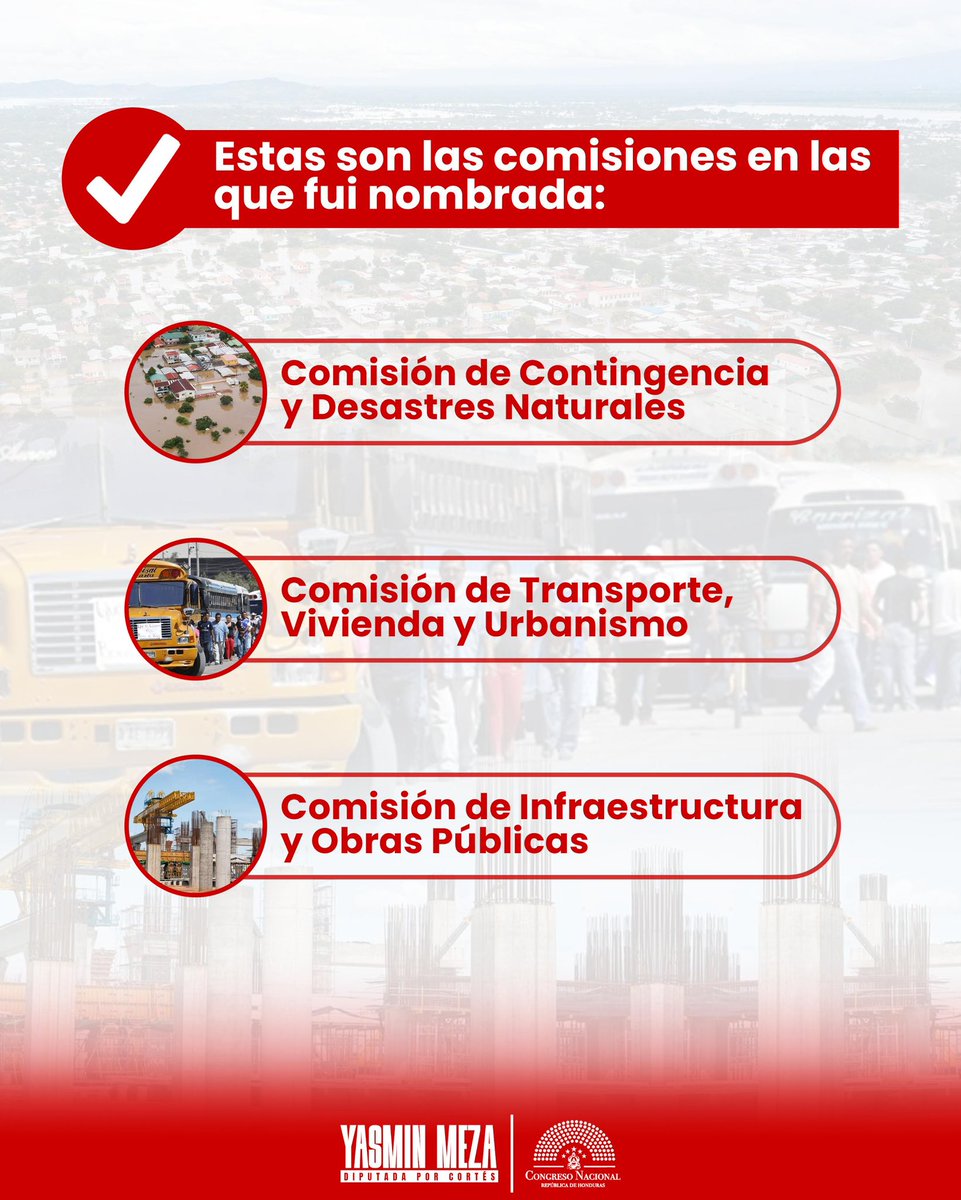 Yass_Meza's tweet photo. Un honor integrar tres Comisiones Ordinarias del Congreso Nacional: Transporte, Contingencia e Infraestructura. Desde estos espacios trabajaré por más desarrollo y mejor calidad de vida para Honduras y Cortés. 🇭🇳🏛️ #Servicio #CompromisoLegislativo @hn_congreso https://t.co/bcPdjVa8Hu