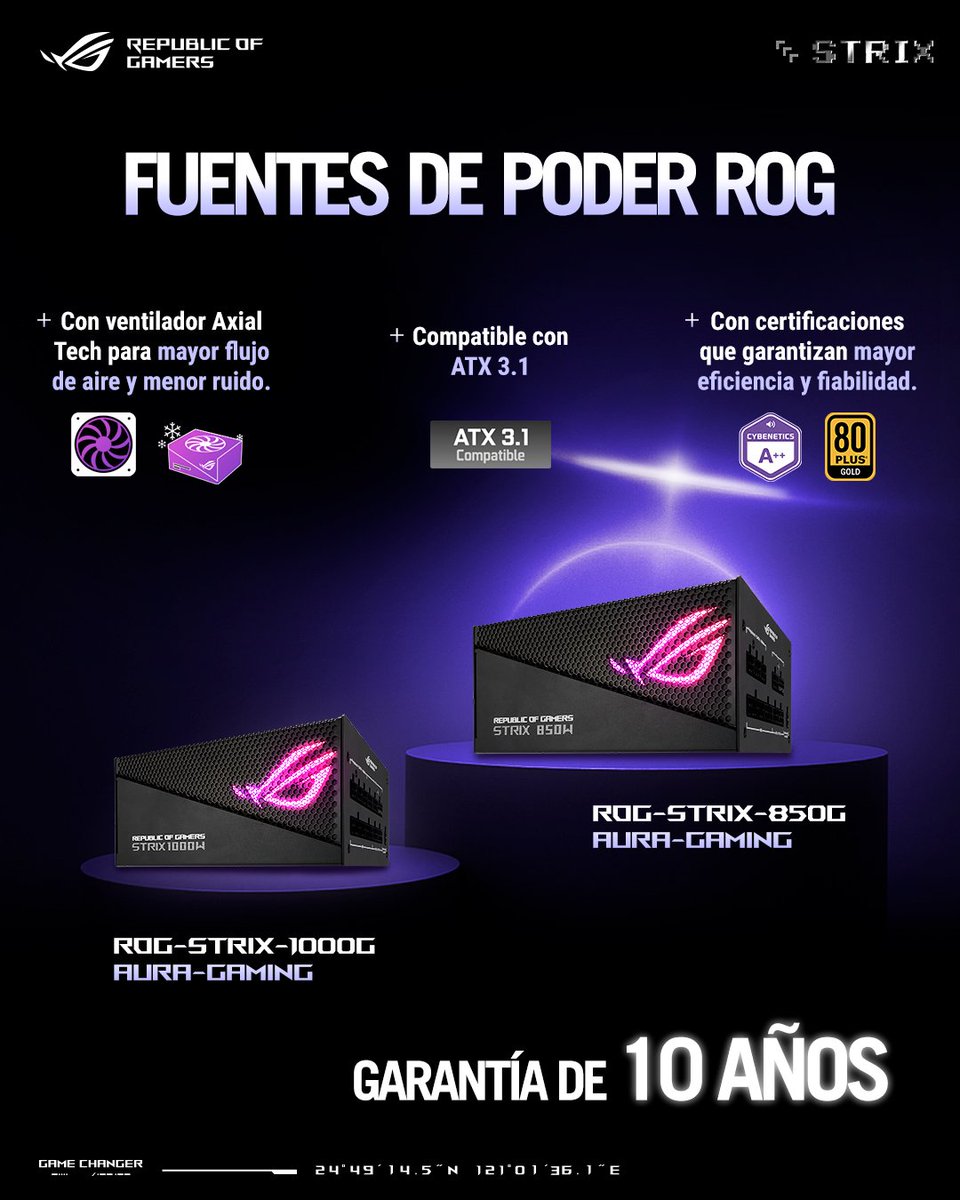 La potencia de tu PC empieza aquí.

Diseñadas para alimentar tu setup gamer con eficiencia, silencio y estabilidad

Compra ahora: digitalife.com.mx/.../1-fuente-d…...

#Asus #RepublicOfGamers #ROG #ROGStrix #FuenteDePoder #PSU