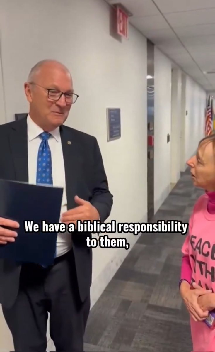 AMGbadebo's tweet photo. Dear #Americans,
your senator, a Kevin Cramer @SenKevinCramer, says you all have a biblical responsibility to Israel.
Two questions for you
1: Is this in your Constitution?
2: Were you ever aware that this was your responsibility?
#KevinCramer #IranWar #Iran #Israel #USA https://t.co/PT3Xn36GWT