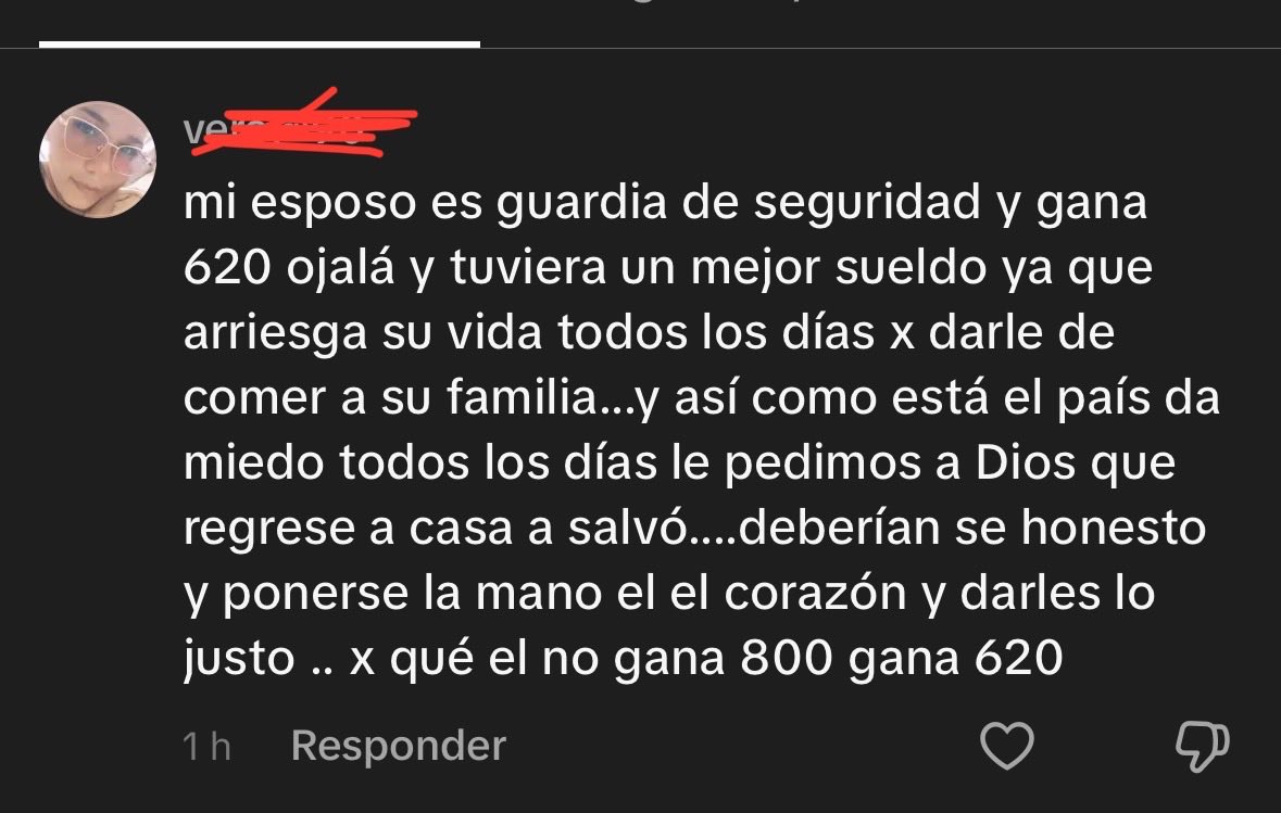 (🚨)D estos mensajes hay cientos en nuestras RS; esto nos empuja a seguir luchando x un #SalarioDigno para las y los #Guardias👮‍♀️
👉Insistiremos <a href="/MinTrabajoEc/">Ministerio del Trabajo Ecuador 🇪🇨</a> el cálculo justo y legal d horas extras, ordinarias y nocturnas, q es donde se origina la INJUSTICIA
<a href="/haburbano/">Harold Burbano</a>