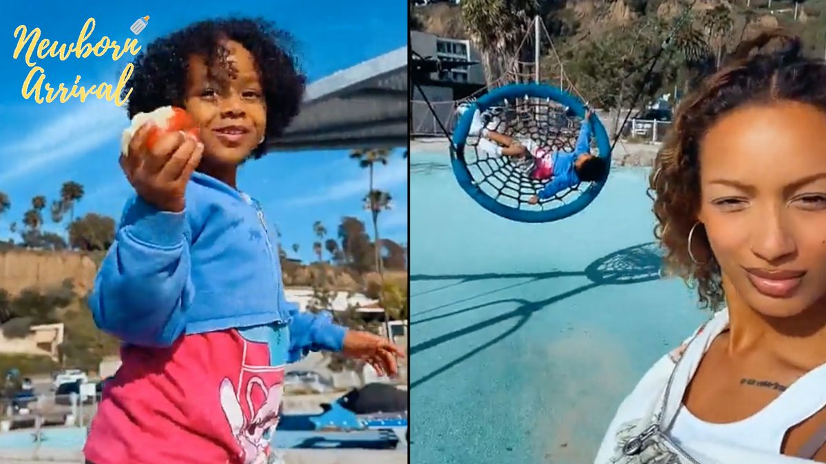 BlackInkChi's tweet image. SEE VIDEO HERE: youtu.be/BGrEFkt5YNI

DaBaby &amp;amp; DaniLeigh's Daughter Velour Is Too Cute With Her Apple At The Park! 🍎

#dababy #danileigh #velourkirk