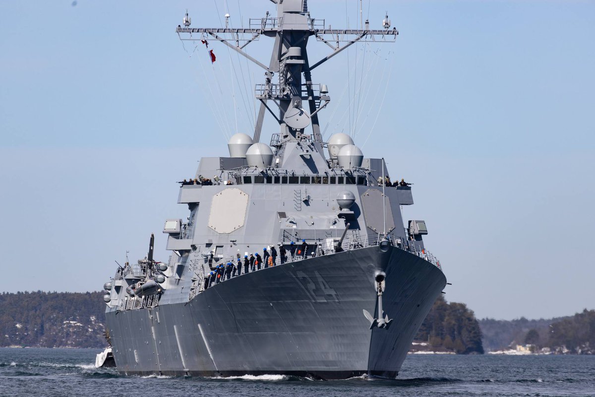 The future USS Harvey C. Barnum Jr. (DDG 124), a Flight IIA Arleigh Burke class guided-missile destroyer, sailed away from General Dynamics Bath Iron Works today. The ship is scheduled to be commissioned on April 11, 2026